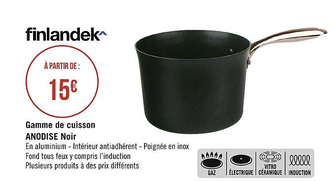 gamme de cuisson anodise noir