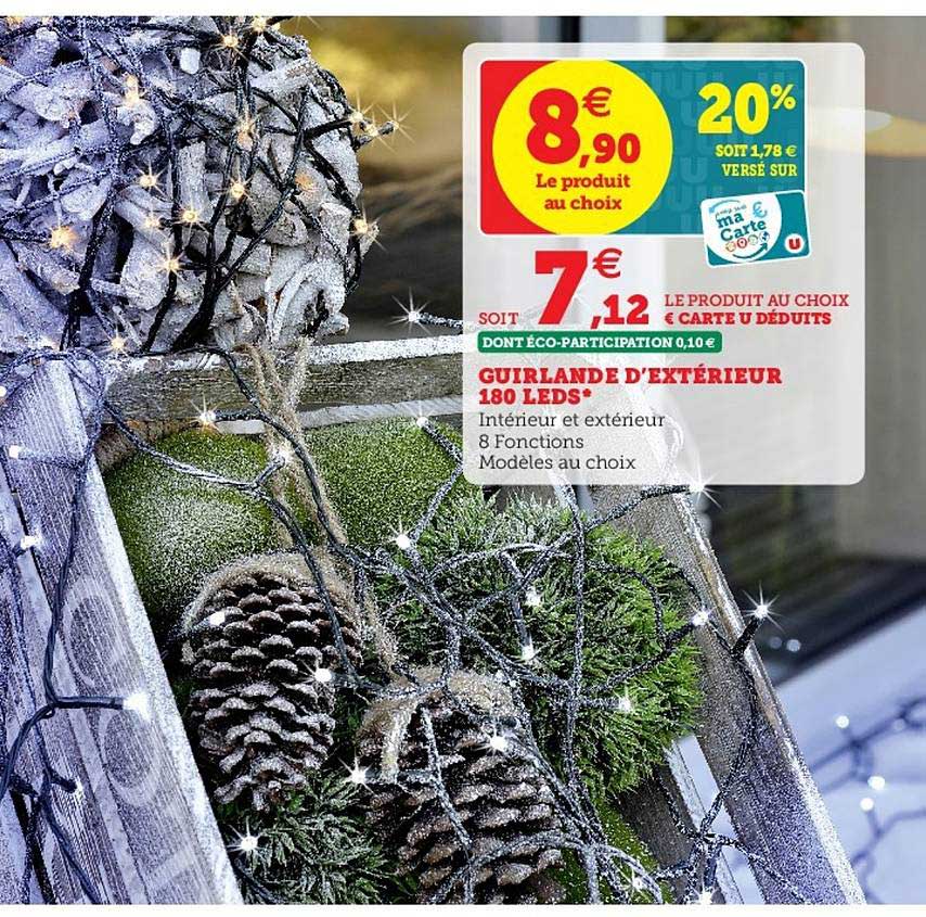 guirlande d'extérieur 180 leds