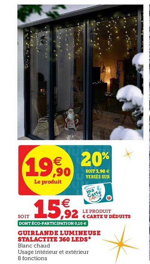 guirlande lumineuse stalactite 360 leds