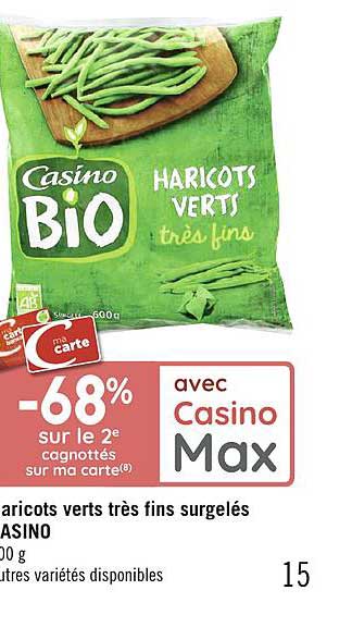 haricots vert très fins surgelés casino