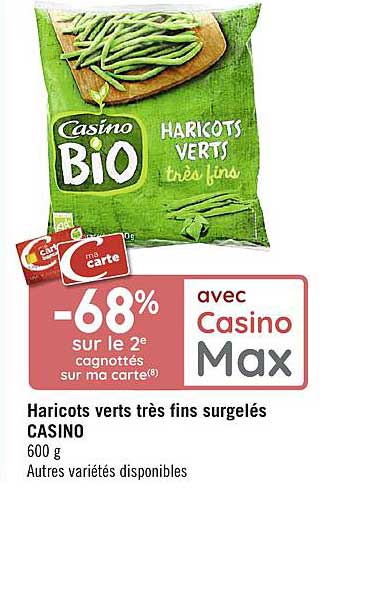 haricots verts très fins surgelés casino