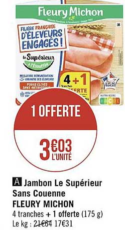 jambon le supérieur sans couenne fleury michon