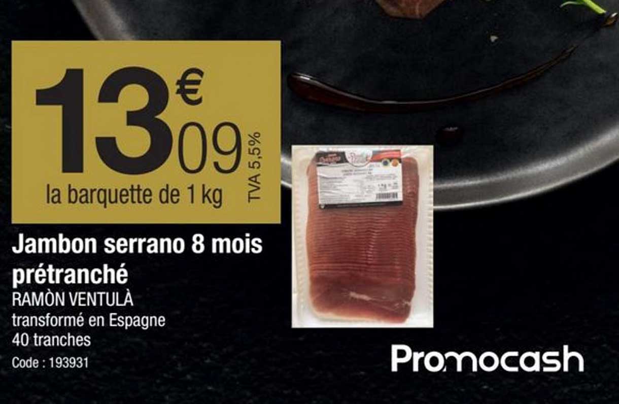 jambon serrano 8 mois prétranché ramon ventulà