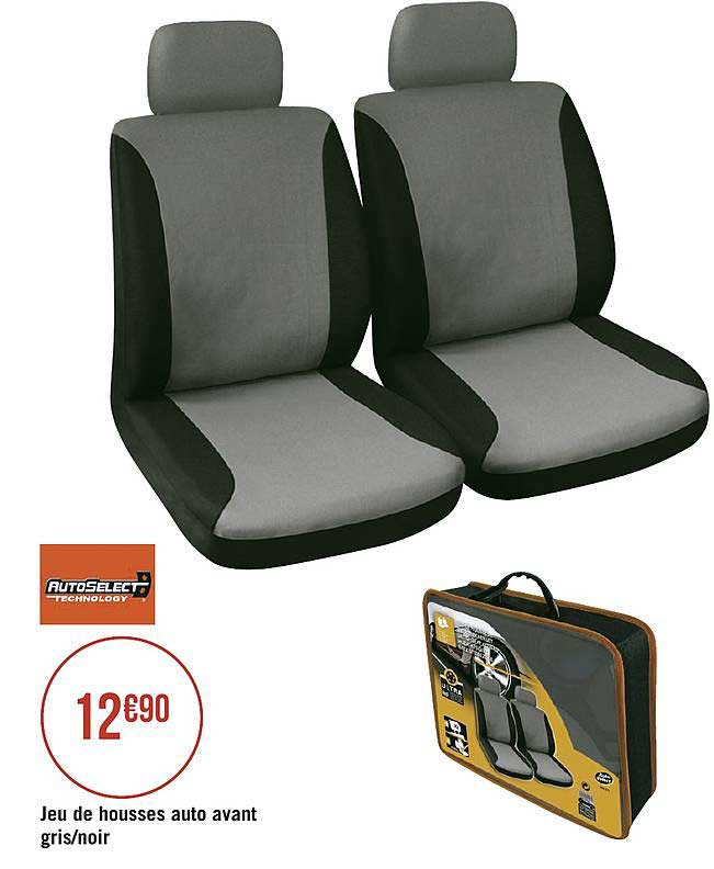 jeu de housses auto avant gris noir