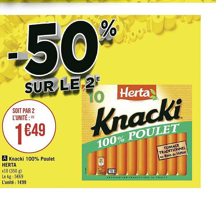 Knacki 100% Poulet Herta
