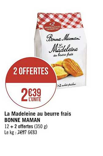 la madeleine au beurre frais bonne maman