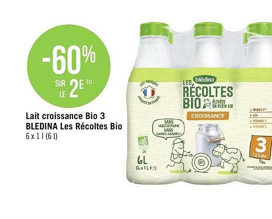 lait croissance bio 3 bledina les récoltes bio
