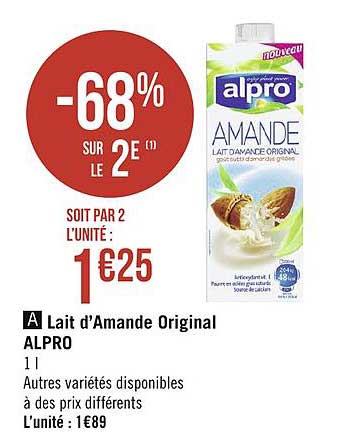 lait d'amande original alpro