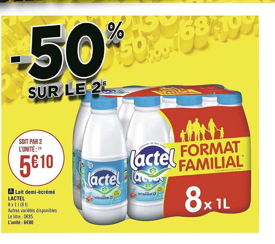 lait demi-écrémé lactel