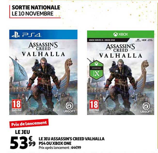 le jeu assassin's creed valhalla ps4 ou xbox one
