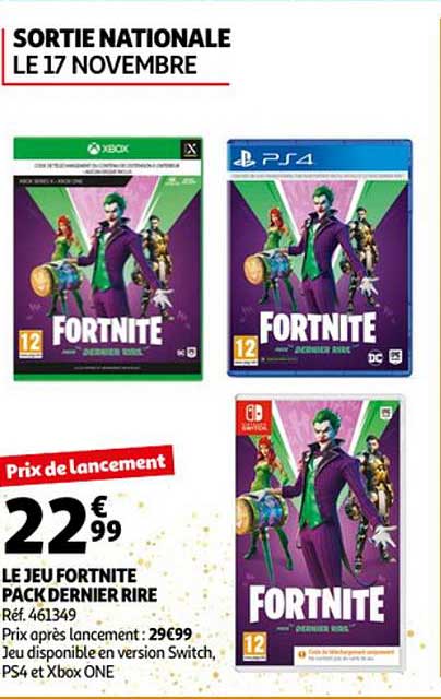 le jeu fortnite pack dernier rire