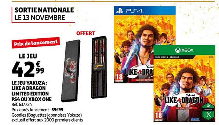 le jeu yakuza like a dragon limited edition ps4 ou xbox one