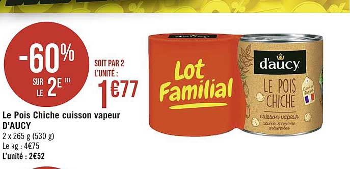 le pois chiche cuisson vapeur d'aucy