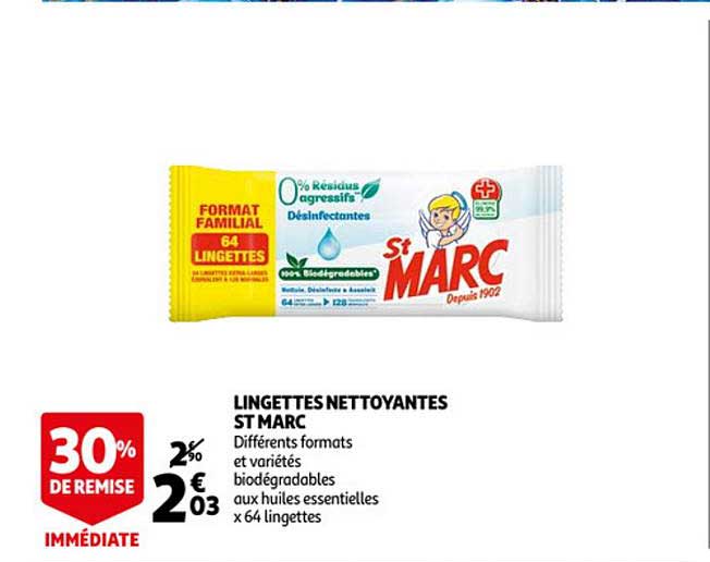 lingettes nettoyantes st marc 30% de remise immédiate