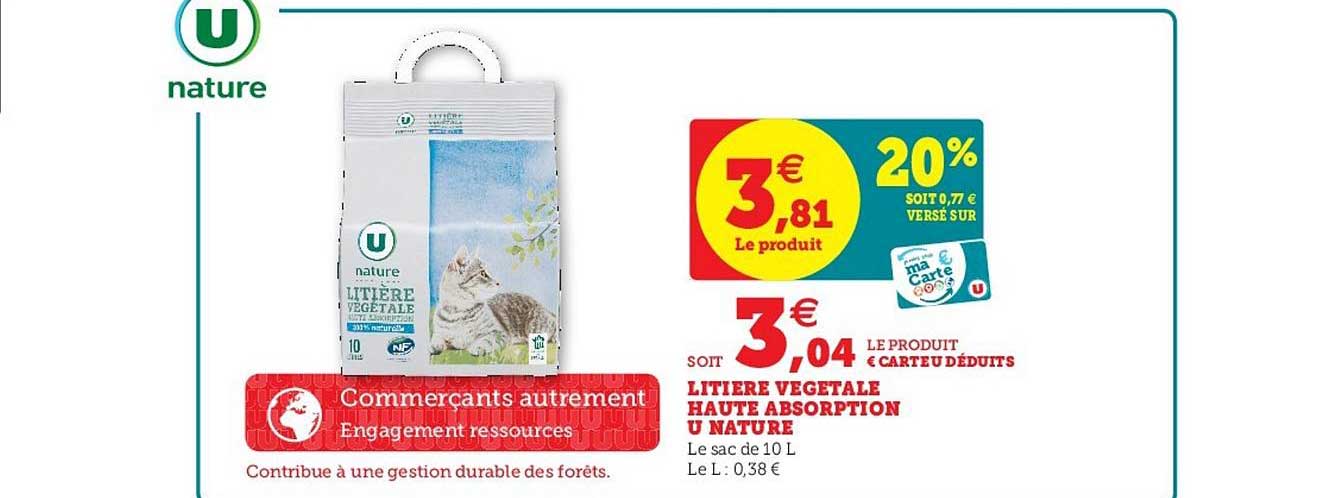 litière végétale haute absorption u nature