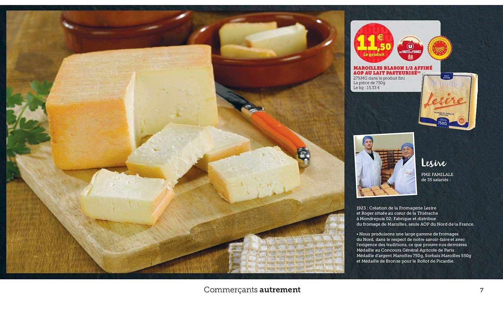 maroilles blason 1 2 affiné aop au lait pasteurisé