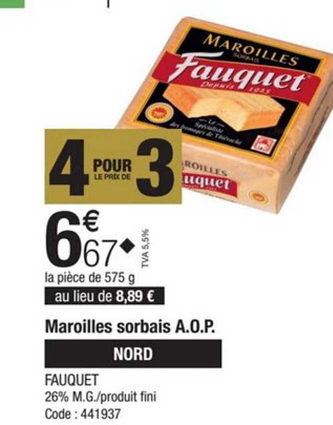 maroilles sorbais aop fauquet nord