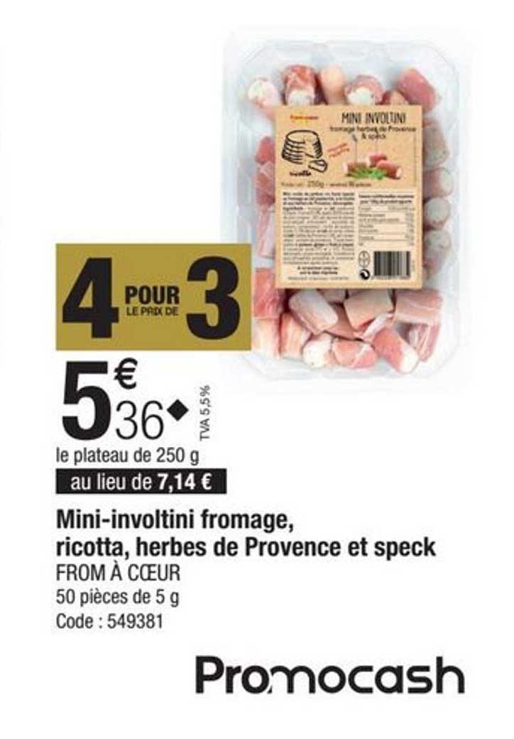 mini-involtini fromage, ricotta, herbes de provence et speck from à cœur