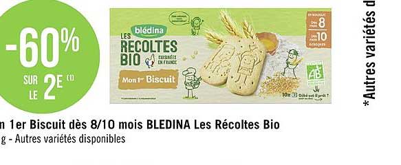 mon 1er biscuit dès 8 -10 mois bledina les récoltes bio