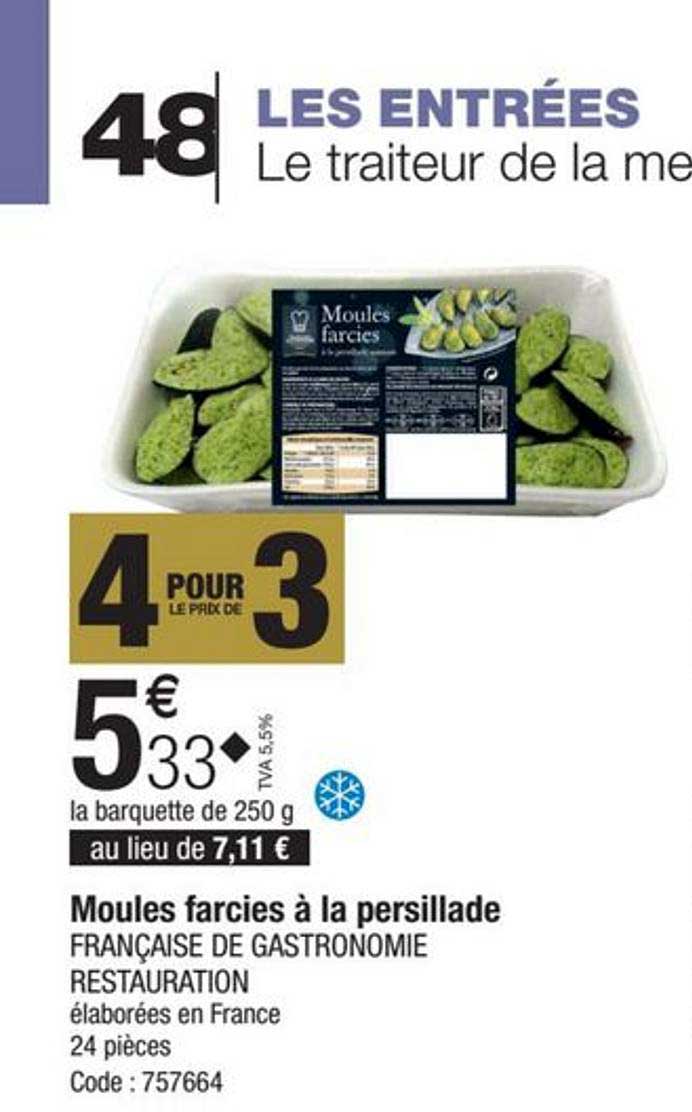 Moules Farcies à La Persillade Française De Gastronomie Restauration