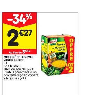 mouliné de légumes variés knorr