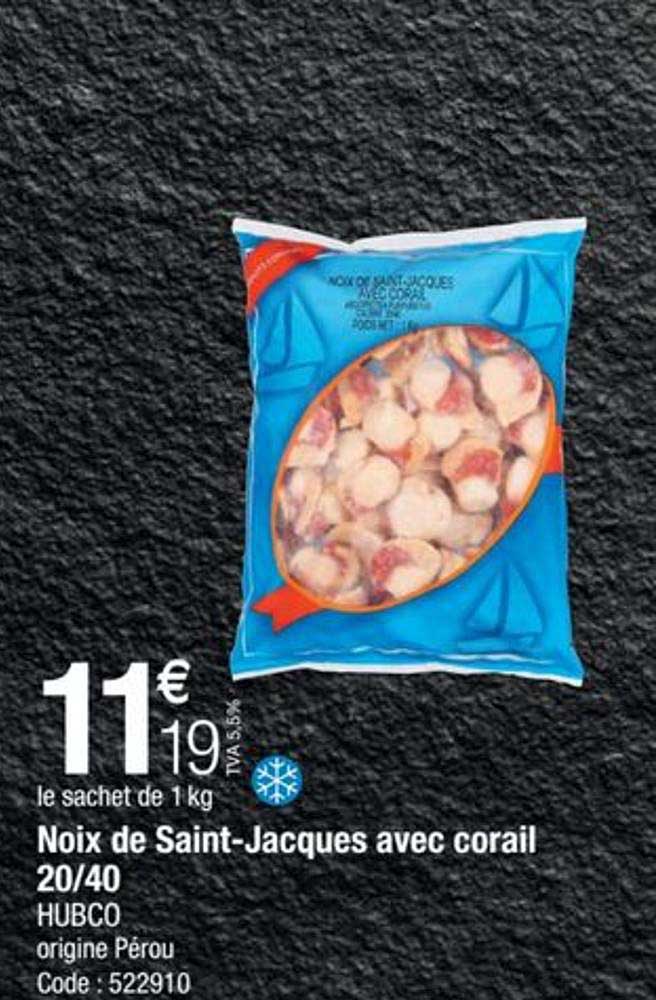 Noix De Saint-jacques Avec Corail 20-40