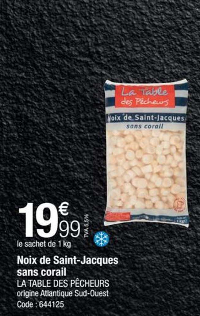 noix de saint-jacques sans corail la table des pêcheurs