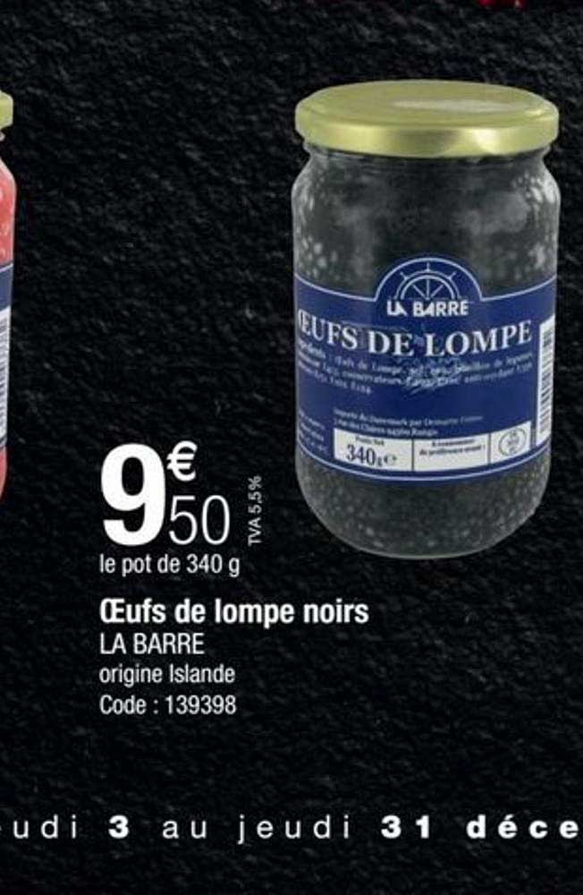 œufs de lompe noirs la barre