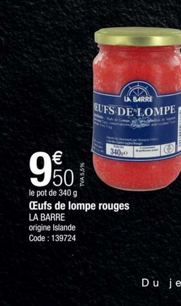 œufs de lompe rouges la barre
