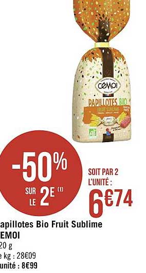 papillotes bio fruit sublime cemoi
