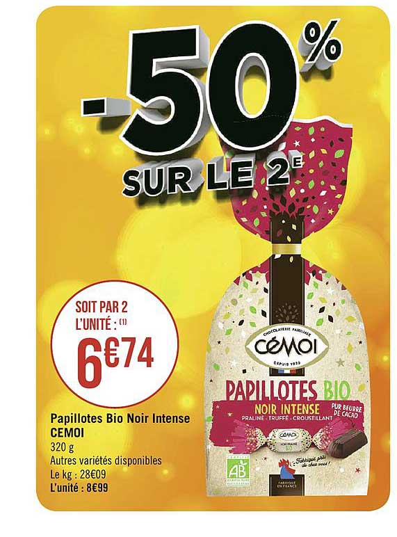 papillotes bio noir intense cemoi