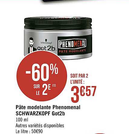 Pâte Modelante Phenomenal Schwarzkopf Got2b