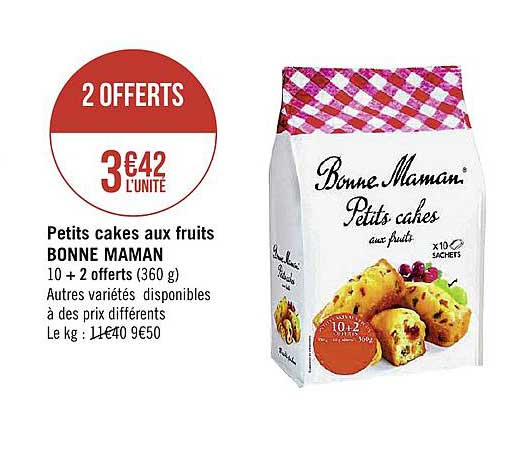 petits cakes aux fruits bonne maman
