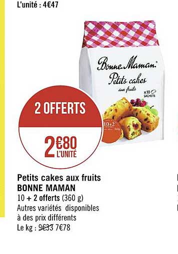 petits cakes aux fruits bonne maman