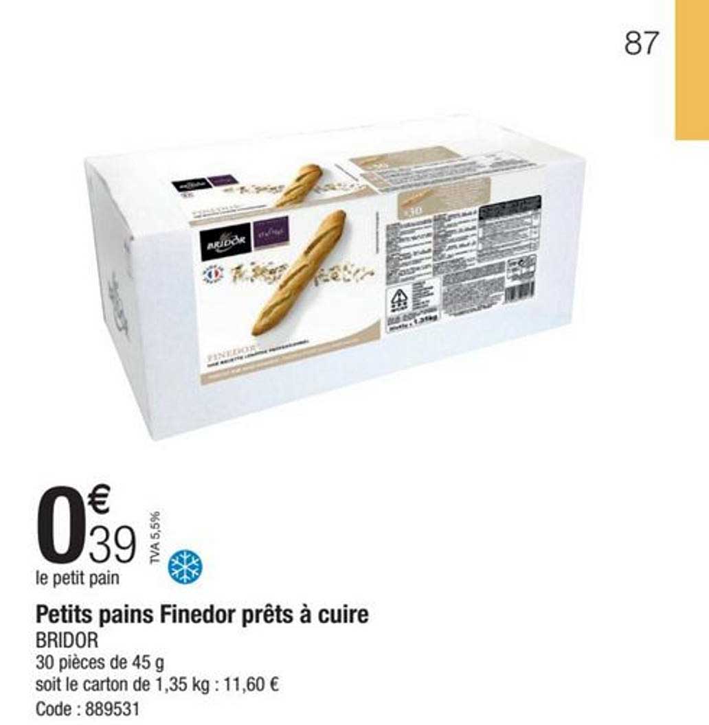 petits pains finedor prêts à cuire bridor