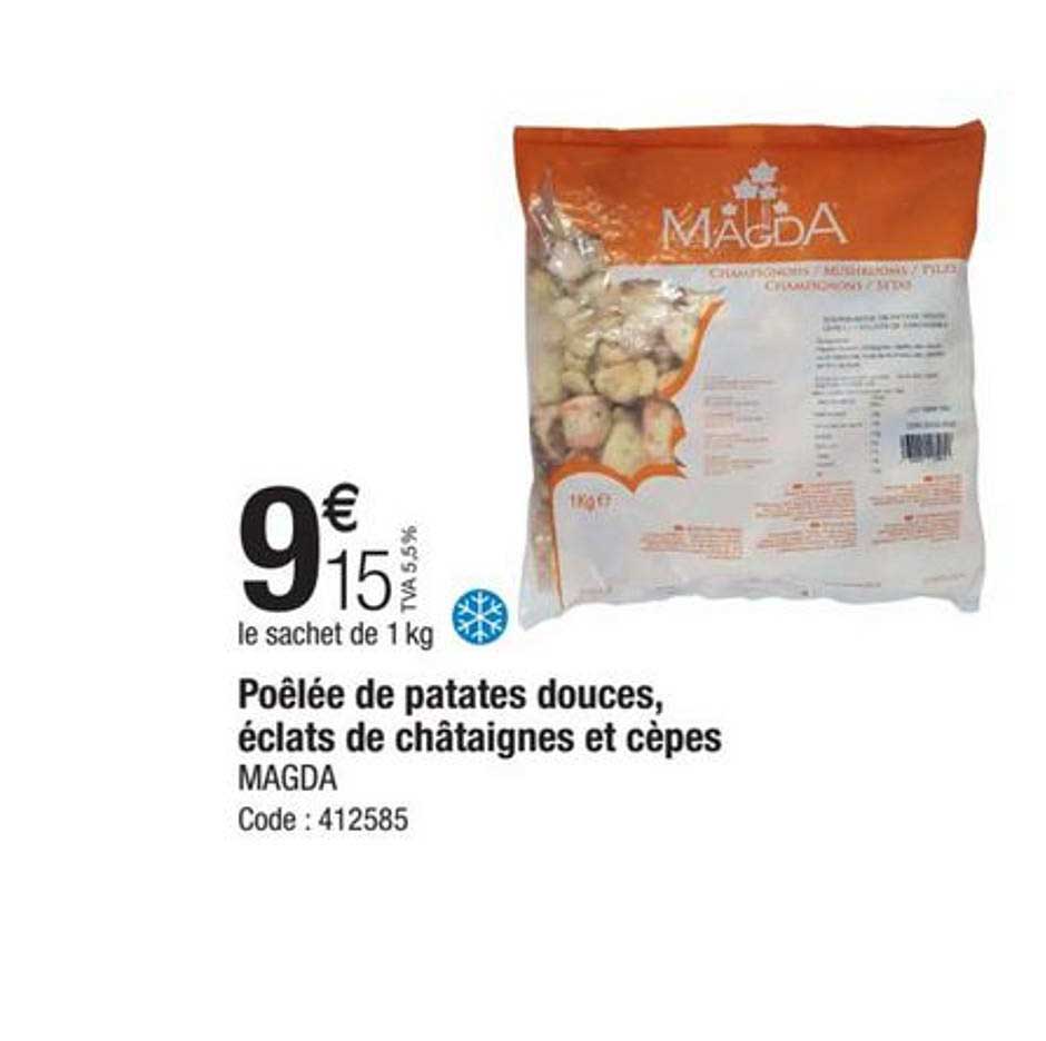 poêlée de patate douces, éclats de châtaignes et cèpes magda