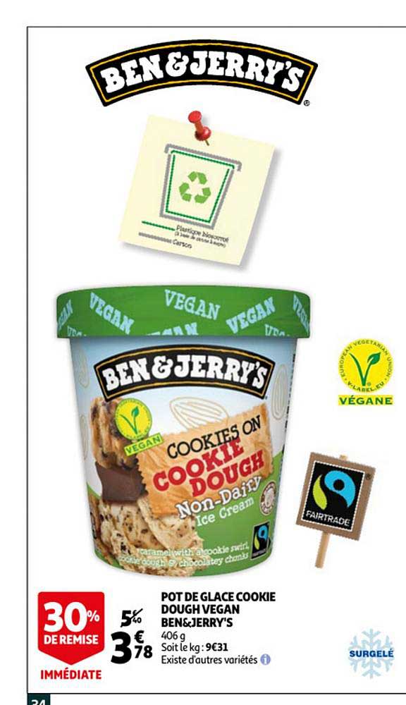 pot de glace cookie dough vegan ben&jerry's 30% de remise immédiate