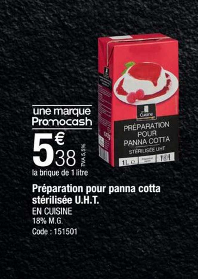 préparation pour panna cotta stérilisée u.h.t.