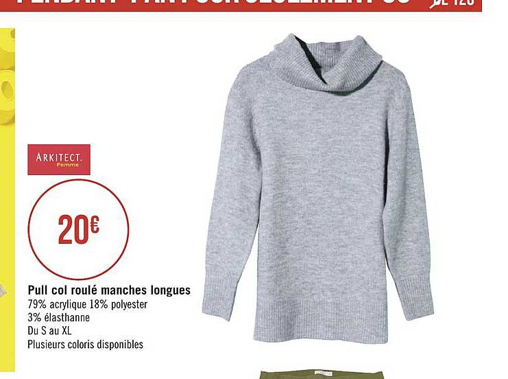 pull col roulé manches longues arkitect