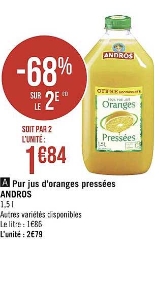 pur jus d'oranges pressées andros