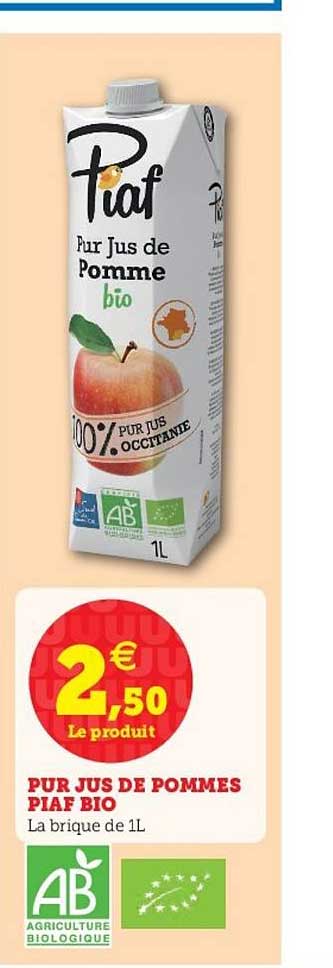 pur jus de pommes piaf bio