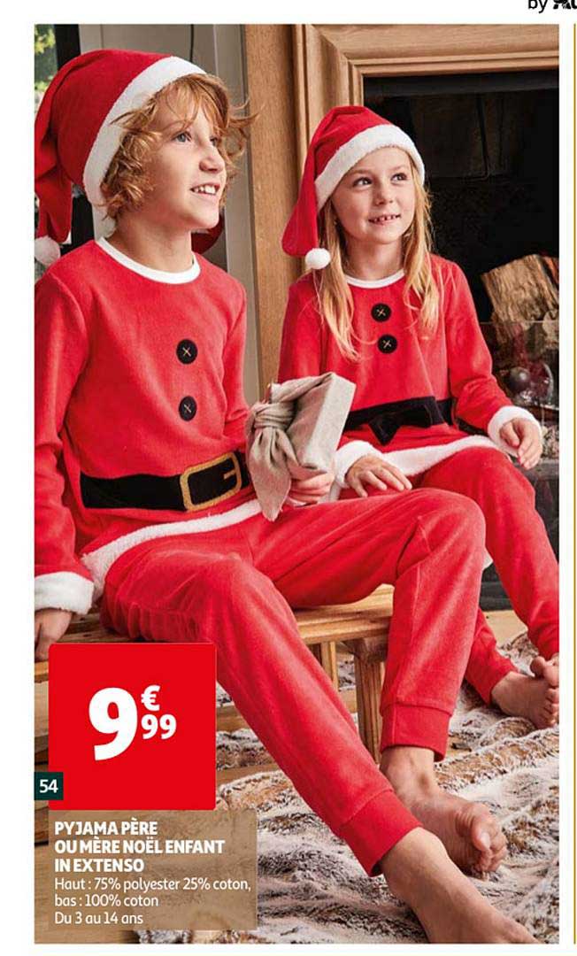 pyjama père ou mère noël enfant in extenso