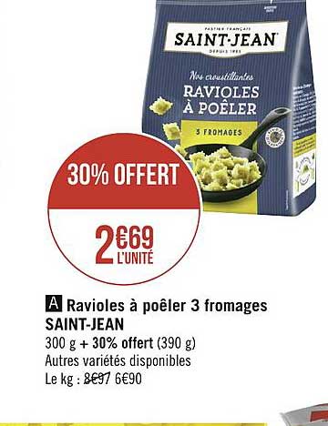 ravioles à poêler 3 fromages saint-jean