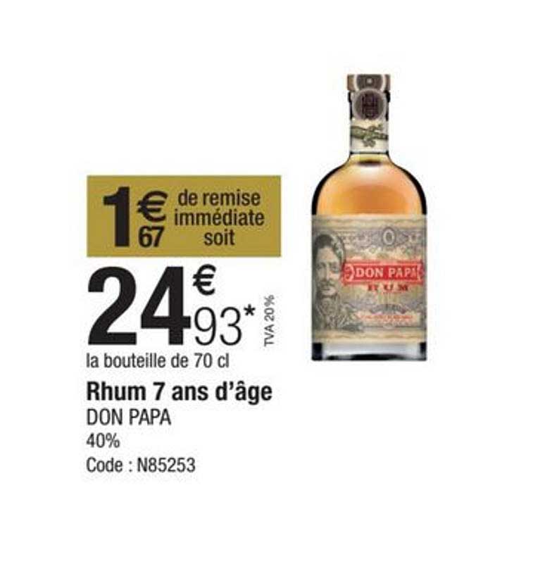 rhum 7 ans d'âge don papa 40%
