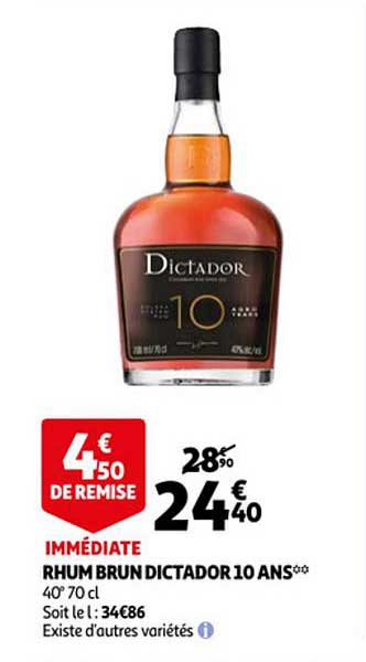 rhum brun dictador 10 ans