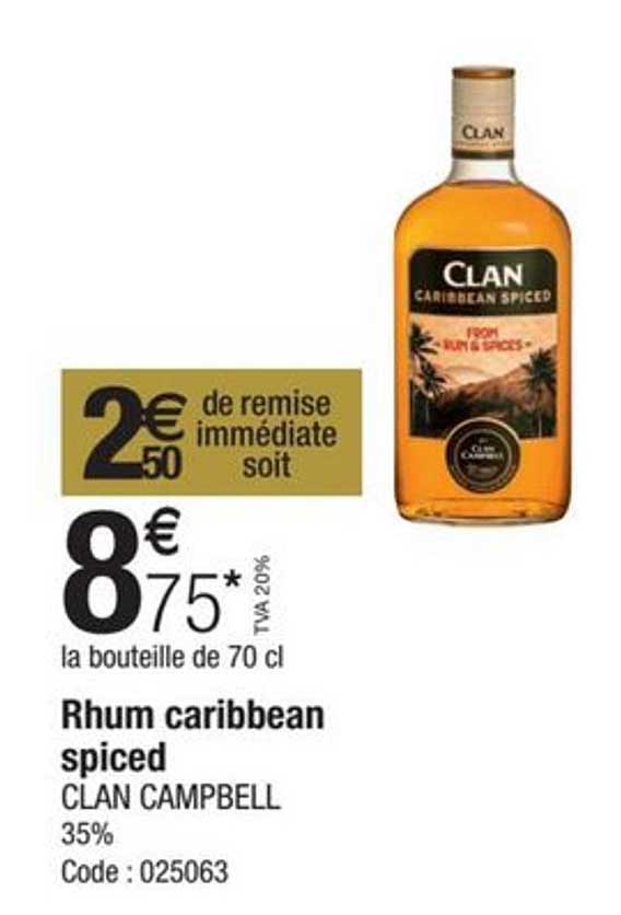 rhum caribbean spiced clan campbell 35%