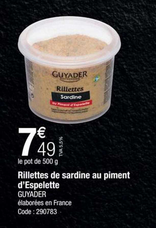 rillettes de sardine au piment d'espelette guyader