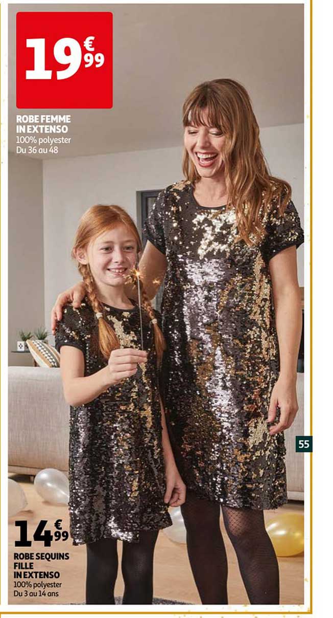 robe femme in extenso robe sequins fille in extenso