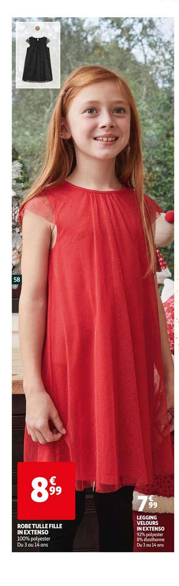 robe tulle fille in extenso legging velours in extenso
