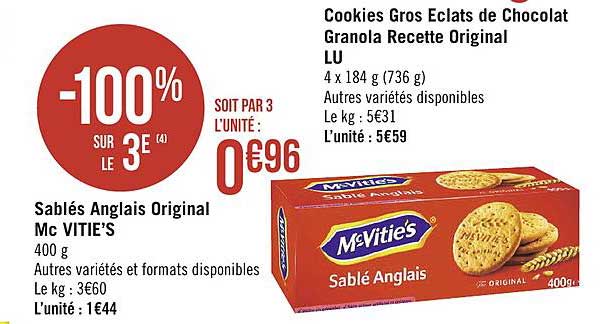 sablé anglais original mc vitie's